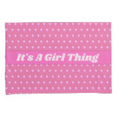 Het is een meisje ding roze heldere polka stippen kussensloop (Voorkant-Rechts)