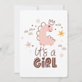 Het is een meisje dinosaurus babyshower kaart (Achterkant)
