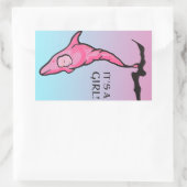 Het is een meisje! (dolfijnencoon) rechthoekige sticker (Tas)