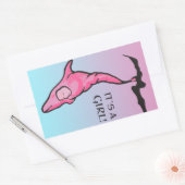 Het is een meisje! (dolfijnencoon) rechthoekige sticker (Envelop)