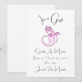 Het is een meisje!! Draak geboorteaankondiging. Aankondiging (Voorkant / Achterkant)