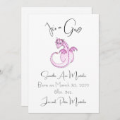 Het is een meisje!! Draken geboorteaankondiging. Aankondiging (Voorkant / Achterkant)