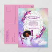 Het is een meisje - een Baby vlinder Briefkaart (Voorkant / Achterkant)