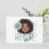 Het is een meisje, een blauwhelm, een baby-meisje  aankondiging (Staand voorkant)