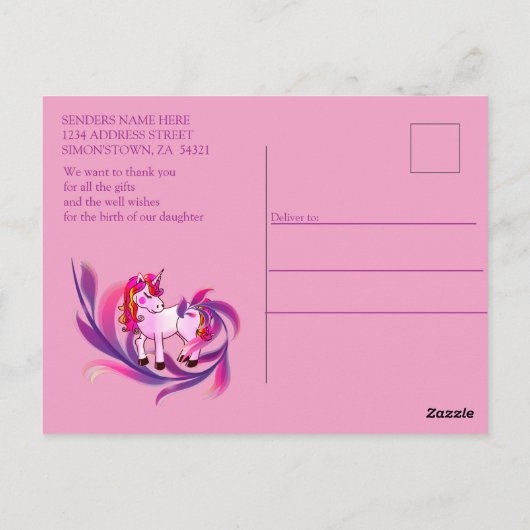 Het is een meisje - een Cutie-Pie Baby Briefkaart (Achterkant)