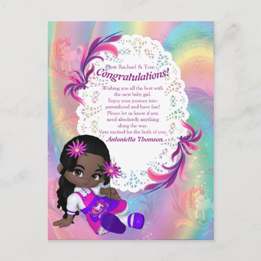 Het is een meisje - een Cutie-Pie Briefkaart (Voorkant)