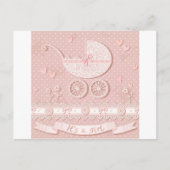 Het is een meisje, een nieuw geboren baby meisje a aankondigingskaart (Voorkant)