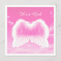 Het is een meisje, een platte kaart, een witte env