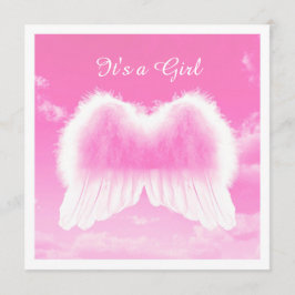 Het is een meisje, een platte kaart, een witte env aankondiging