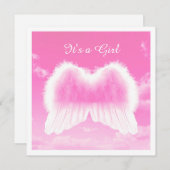 Het is een meisje, een platte kaart, een witte env aankondiging (Voorkant / Achterkant)