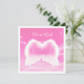 Het is een meisje, een platte kaart, een witte env aankondiging (Staand voorkant)