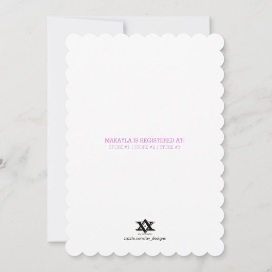 Het is een meisje! Elegant roze en grijze poly-Sti Kaart (Achterkant)