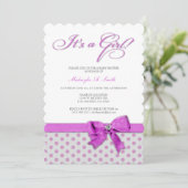 Het is een meisje! Elegant roze en grijze poly-Sti Kaart (Staand voorkant)