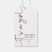 Het is een meisje Elegante Calligrafie Baby Shower Cadeaulabel (Voorkant)