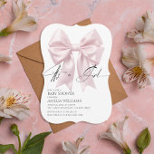 Het is een meisje elegante zacht roze boog Baby sh Kaart