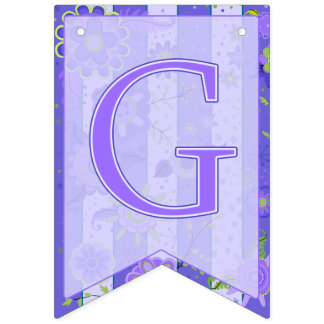 Het is een meisje. Elephant Flowers Paarse Swallow Vlaggetjes