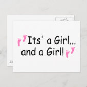 Het is een meisje en een meisje van twee kinderen briefkaart (Voorkant / Achterkant)