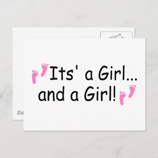 Het is een meisje en een meisje van twee kinderen briefkaart (Voorkant / Achterkant)