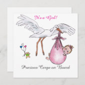 Het is een meisje! Enkele kaart (Voorkant / Achterkant)