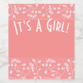 Het is een meisje! Etiket wijn of mousserende wijn (Enkel label)