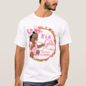 Het is een Meisje Etnische Baby Meisje Roze Bow &  T-shirt (Voorkant)