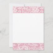 Het is een meisje! Fancy roze en wit Baby shower Kaart (Achterkant)