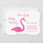 Het is een meisje - Flamingo Baby shower Invitatio Kaart (Voorkant)
