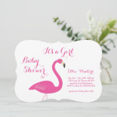 Het is een meisje - Flamingo Baby shower Invitatio Kaart (Staand voorkant)