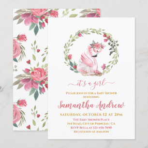 Het is een meisje Flamingo Baby shower Kaart