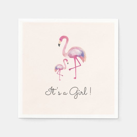 Het is een meisje Flamingo Baby shower servet (Voorkant)