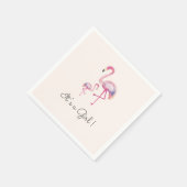 Het is een meisje Flamingo Baby shower servet (Hoek)