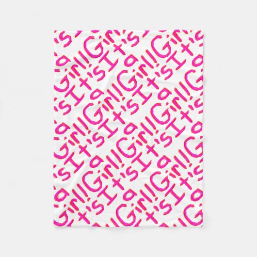 Het is een meisje! fleece deken (Voorkant)