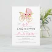 Het is een meisje floral baby wieg save the date (Staand voorkant)