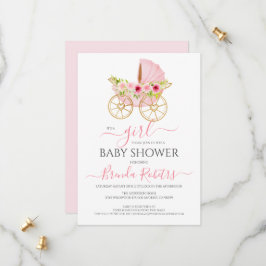 Het is een meisje floral baby wieg save the date