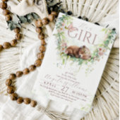 Het is een meisje Floral Woodland Beer Baby Girl S Kaart