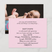 Het is een Meisje Foto Baby Aankondiging (Voorkant / Achterkant)