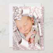 Het is een Meisje Foto Glitter Baby Aankondiging R (Voorkant)