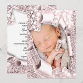 Het is een Meisje Foto Glitter Baby Aankondiging R (Voorkant / Achterkant)