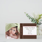 Het is een meisje - Fotokaart Stats Deep Brown Pin Aankondiging (Staand voorkant)