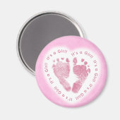 Het is een meisje geboorte aankondiging magneet (Voorkant / Achterkant)