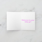 Het is een meisje - gefeliciteerd en welkom, baby kaart (Binnen)