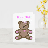 Het is een meisje - gefeliciteerd en welkom, baby kaart (Gele Bloem)