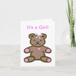 Het is een meisje - gefeliciteerd en welkom, baby kaart