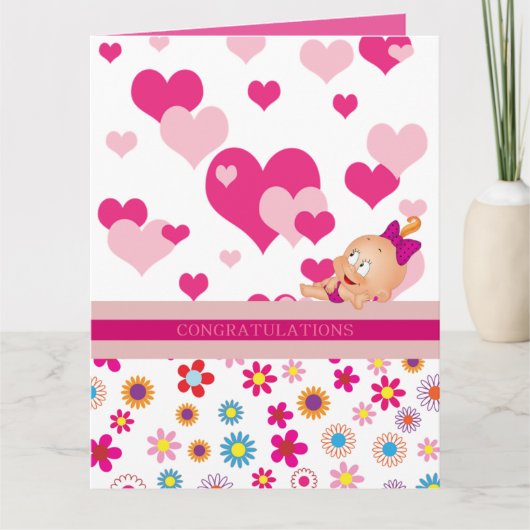 Het is een meisje: gefeliciteerd ! - kaart (Voorkant)