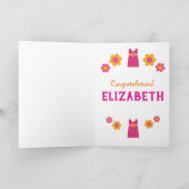 Het is een meisje gefeliciteerd mama's naam bloeme kaart (Binnen)