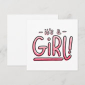 Het is een meisje Geslacht die roze gradiënt zwang Feestdagenkaart (Voorkant / Achterkant)