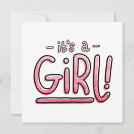 Het is een meisje Geslacht die roze gradiënt zwang Feestdagenkaart