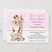 Het is een meisje. Giraffe Baby shower Kaart (Voorkant)
