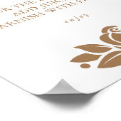 Het is een meisje goud wit bloemig Baby shower bar Poster (Hoek)