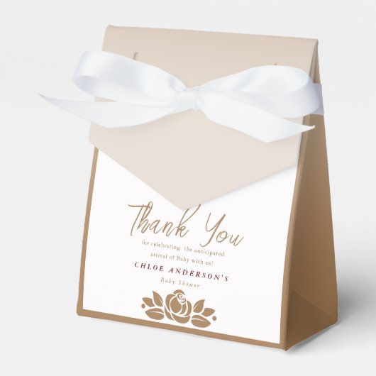 Het is een meisje goud wit bloemig Baby shower Bedankdoosjes (Voorkant Zijde)